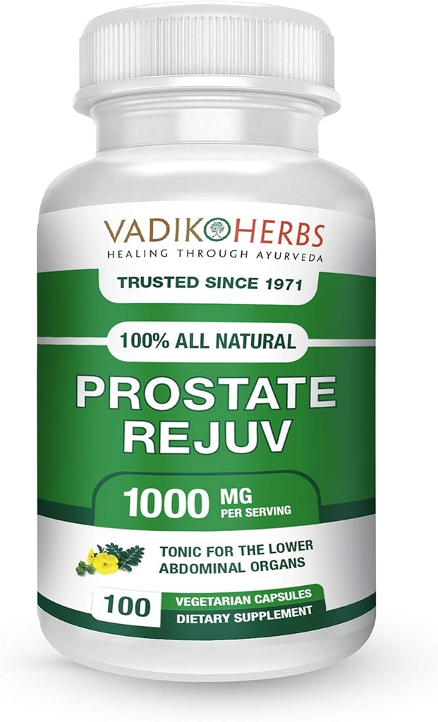 Certified Organic Vadik Urter Prostate Rejuv Herbal Diett Supplement | fremmer sunn prostata helse og reduserer relaterte symptomer, støtter normal prostata funksjon (1 pakke)