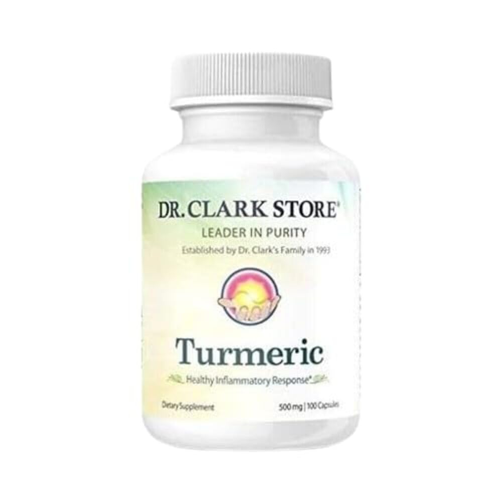 Dr Clark Store Turmeric Curcumin 500mg – 100 kapsler, immun støtte, naturlig herbal Supplement, ikke-GMO, Vegan, Antioksidant Boost