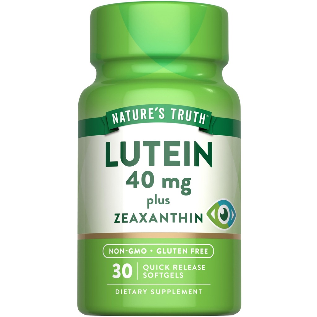 Naturens sannhet lutein og Zeaxanthin Supplement ® 40mg 30 Softgels ® Ikke-GMO & Glutenfri