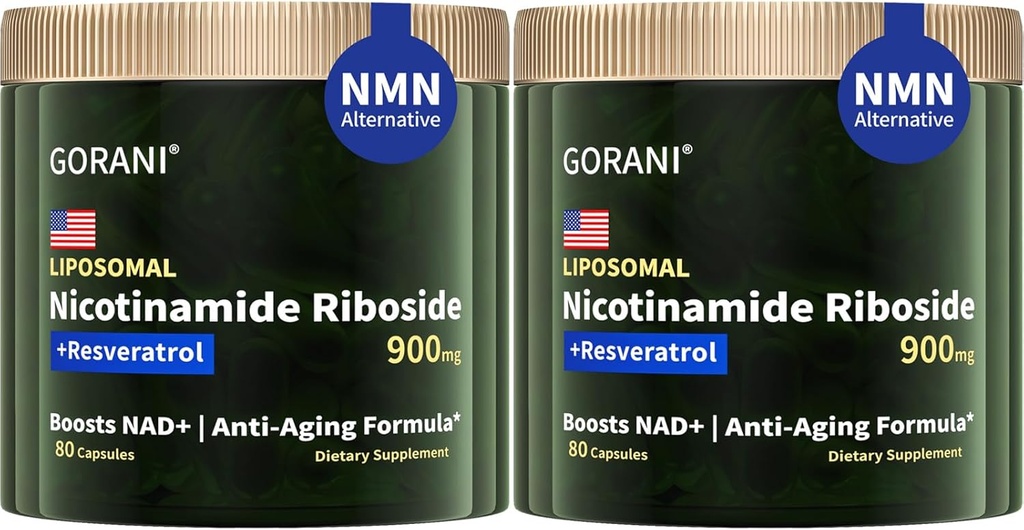 Gorani NAD+ Supplement 900MG, Nikotinamid Riboside, Liposomal Resveratrol, Quercetin (2)