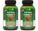 Irwin Naturals Dual-Action fettforbrenner RED - 75 Flytende Soft-Gels, Pakke med 2 - Kraftig termogen med nitric Oxid Booster - 50 Total Services