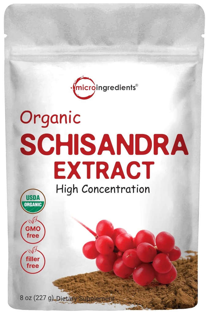 Organisk Schisandra Ekstrakt pulver, 8 Ounce, Tradisjonell Adaptogen og Filler Gratis, Rent Schisandra Supplement, støtter Liver Detox og Kognitiv helse, Ingen GMOs