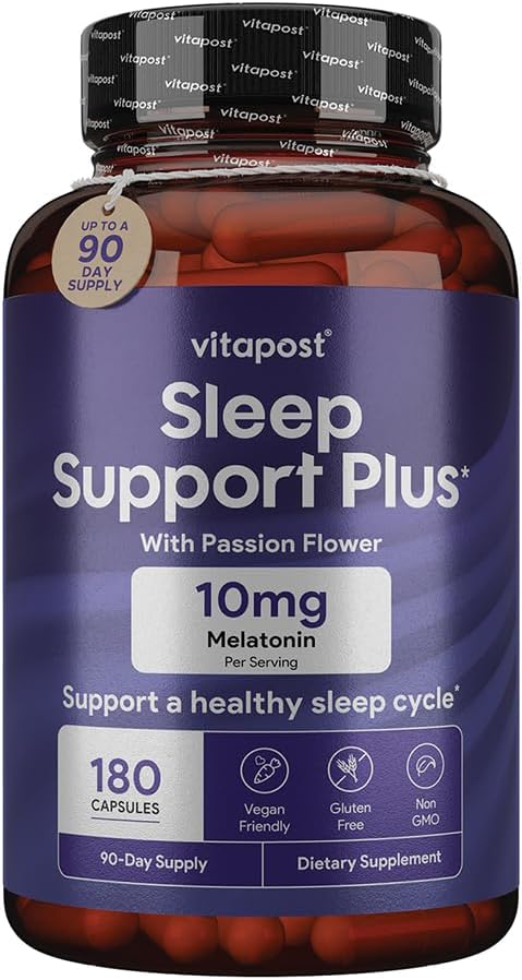 Sleep Support Plus Melatonin & Botanicals å støtte en sunn søvnsyklus, med følelser av ro og avslapning for en god natts søvn. 180 Kapsler