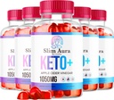 (5 Pack) Slim Aura Keto ACV Gummies - Offisiell Slim Aura Keto Plus Apple Cider Vinegar 1050MG Avansert formel Gummys, All Naturlig Premium Formula, Slimaura Gomitas anmeldelser, 300 Gummies i 5 måneder