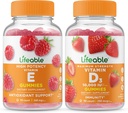 Livbar vitamin E + vitamin D 10000 IU, Gummies Bundle - Great Tasting, Vitamin Supplement, Glutenfri, GMO Gratis, Chewable Gummy