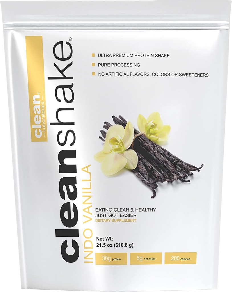 CleanShake Ultra-Premium protein rist. Rent proteinpulver Shake med 21 organiske ingredienser, 23 vitaminer og mineraler, og ikke-GMO og rGBH-free Grass Fed Whey Protein. Informert proteinsertifisert.