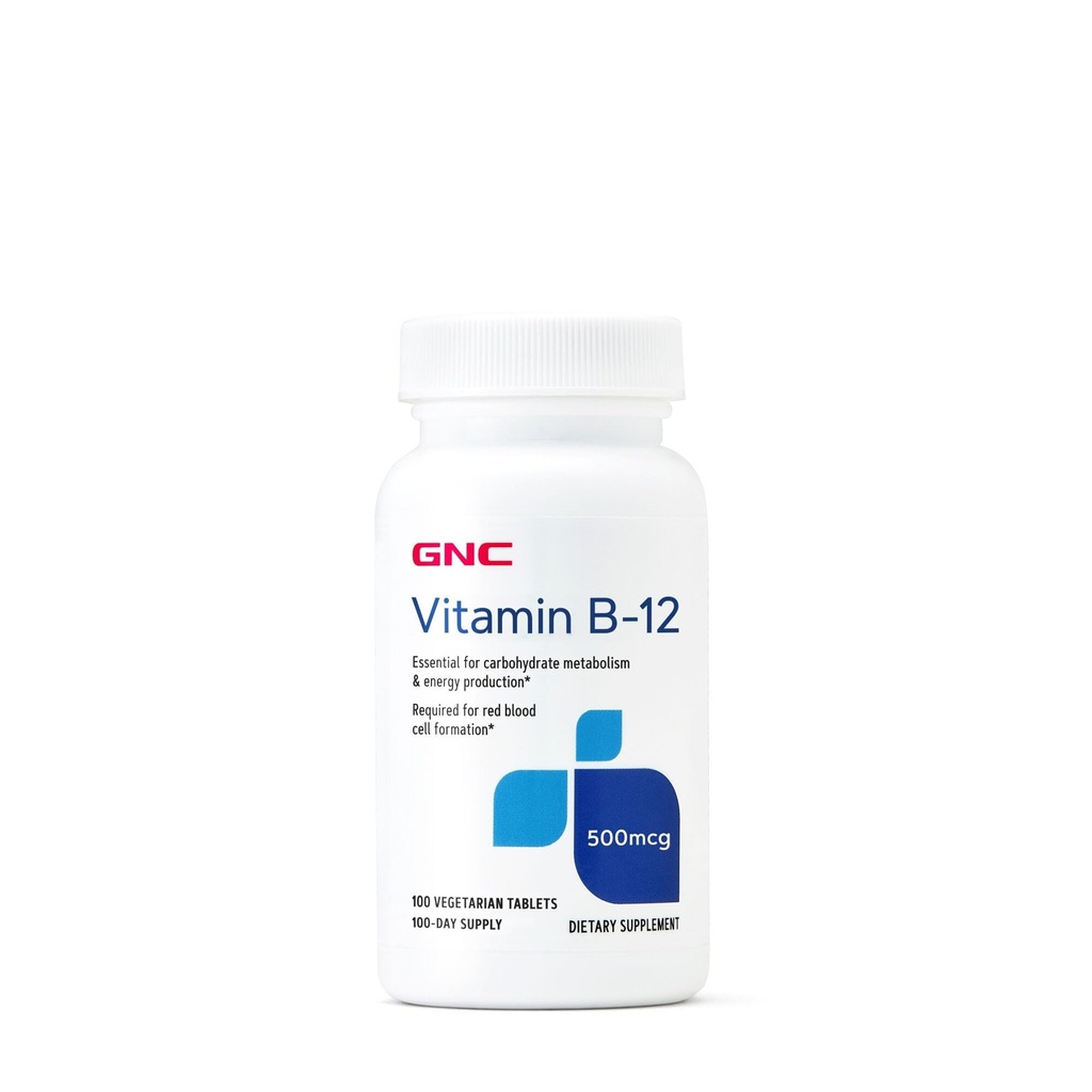 GNC vitamin B-12 500mcg, støtter energiproduksjon, 100 tabletter