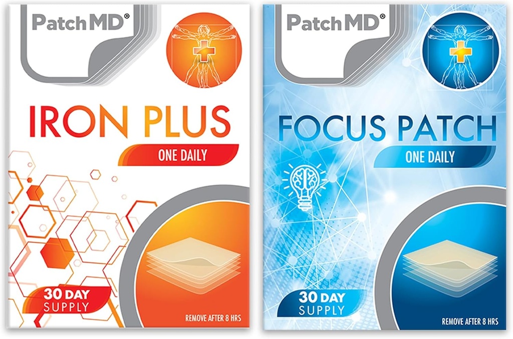 Iron Plus & Focus Topical Patch Bundle - 30 dagers forsyning