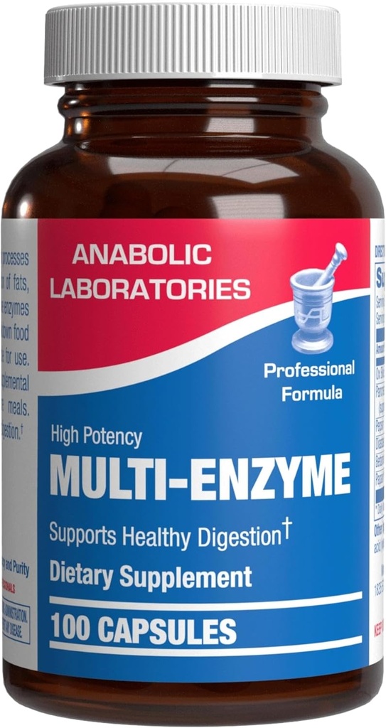 Multi Digestive Enzymer med Ox Bile Supplement - klinisk styrke Digestion Supplement med Pancreatin Pancreatic Enzymer for Protein Carb & fett Digestive Support & Redusert Mage Discomfort
