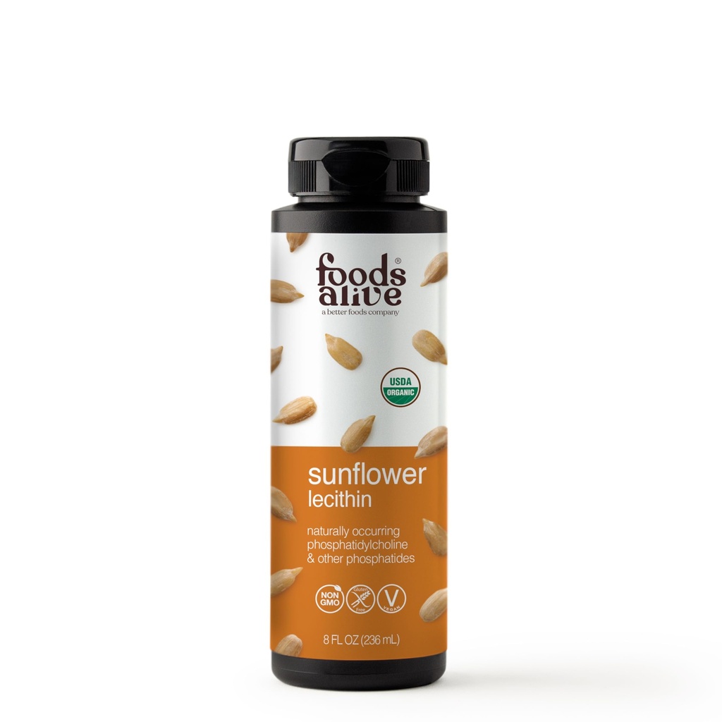 Live organisk solflower Lecithin væske, kaldtpresset, Extra-Virgin, ubegrenset, 8 Fl Oz (pakke med 1)