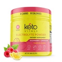 Keto Vitals Electrolytes pulver - Sukkerfri Keto Electrolytes pulver med kalium, magnesium, natrium, og kalsium - Ingen sukkerelektrolyte drikk blanding & hydrasjon pulver, 60 serveringer, bringebær lemonade