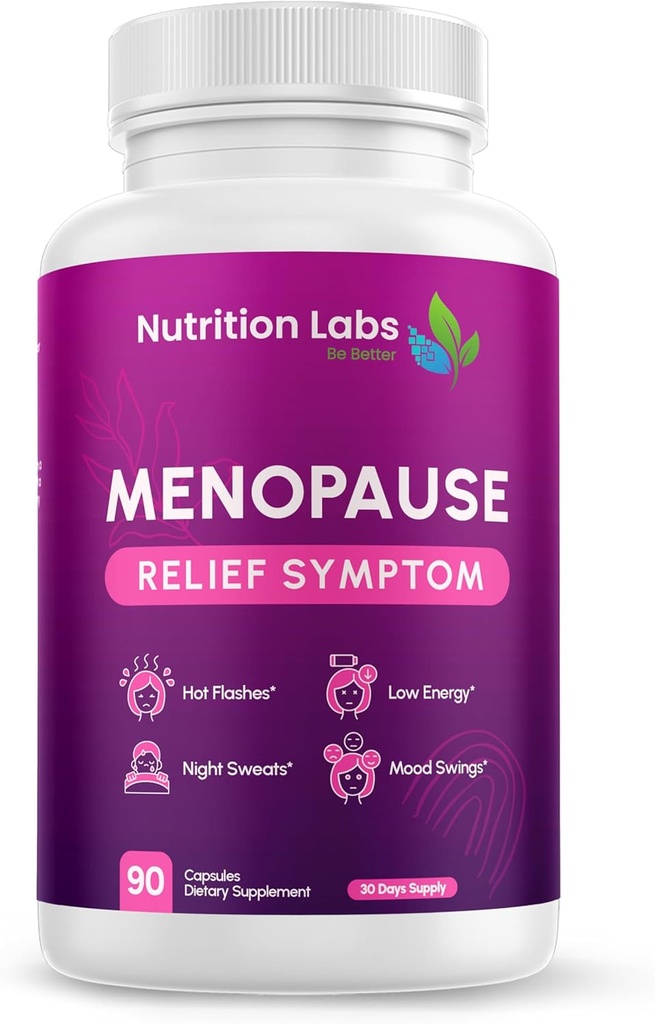 Menopause Symptom Relief og støttetilskudd for kvinner, MAKTrek teknologi klinisk bevist vegansk ingredienser gi menopause relief, natt sviter og varme blits relief, narkotika-fri og ikke-GMO. 90 CT