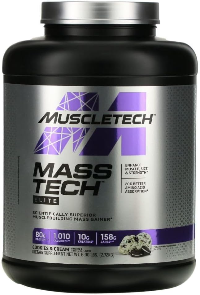 MuscleTech Mass-TechTM Elite, informasjonskapsler og krem, 6 liter (2,72 kg)