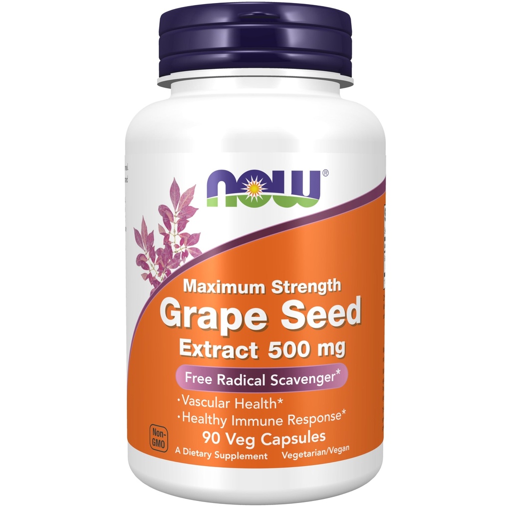 NU Kosttilskudd, Grapefrøekstrakt, maksimal styrke 500 mg (en høy konsentrert ekstrakt med et minimum på 90% polyfenoler), 90 Veg Kapsler