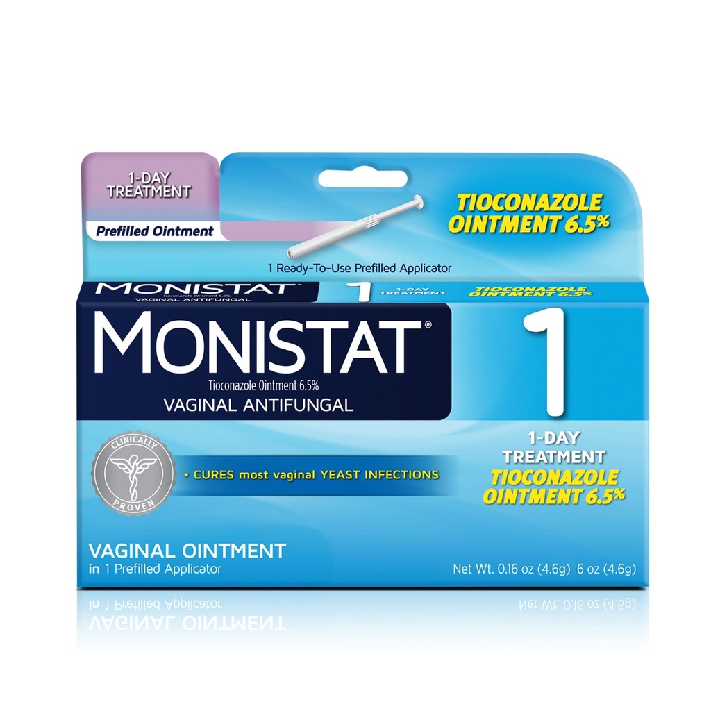 RepHresh Vaginal Gel 4ct (0,07oz) og Monistat 1 dag Yeast Infeksjonsbehandling for kvinner med 1 Tioconazole Ointment Applicator
