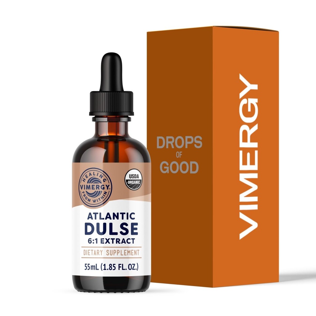 Vimergy Atlantic Dulse væske – Antioksidant støtte* – fremmer gratis radikal beskyttelse* – organisk, vegansk, glutenfri – 55 serveringer (55 ml)