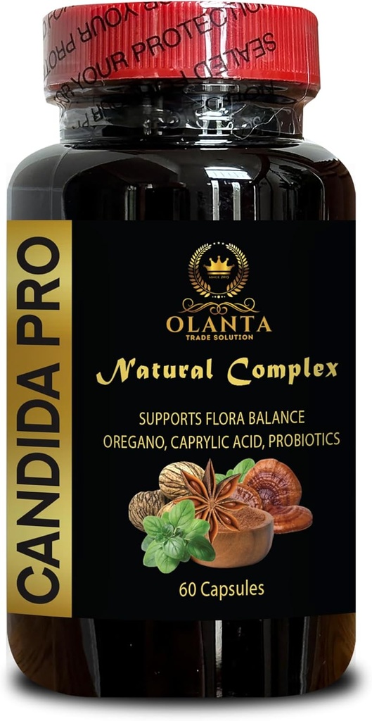 Candida Support Supplement - Candida Cleanse Organic, Digestive kosttilskudd for menn og kvinner, Støtte Sunn Digestive - 1 flaske 60 kapsler