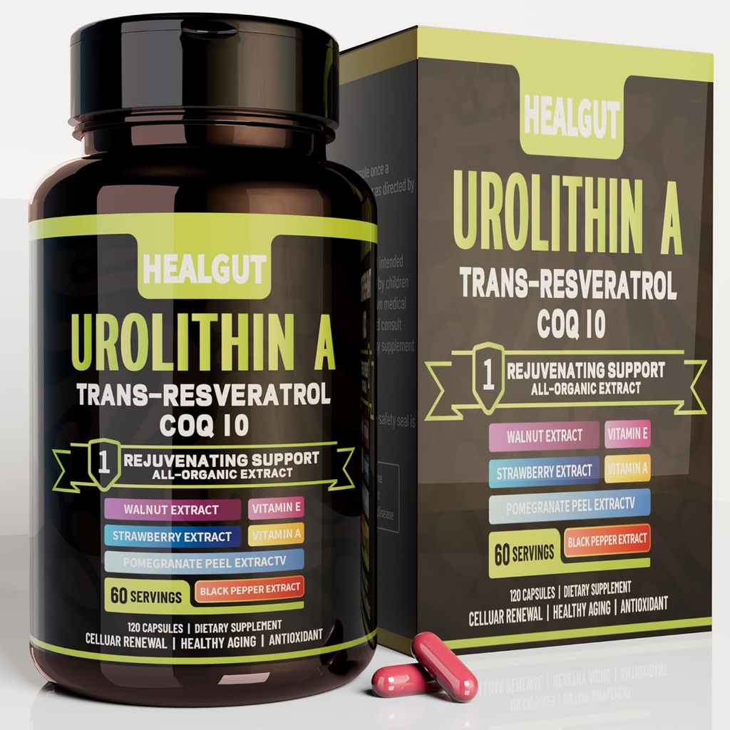 Urolitin Et kosttilskudd for urban arbeidskvinner: Anti-aldringskapsler med trans-Resveratrol og CoQ10 - USA Lab verifisert støtte Sunn aldring og Cellular Renewal(9in1)