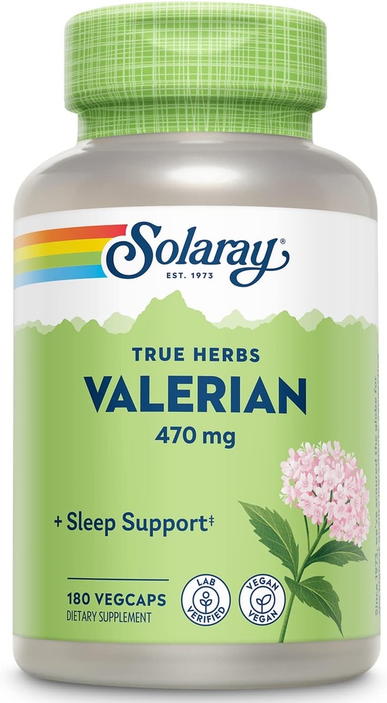 SOLARAY Valerian 470mg Avslappingsstøtte (180 CT)