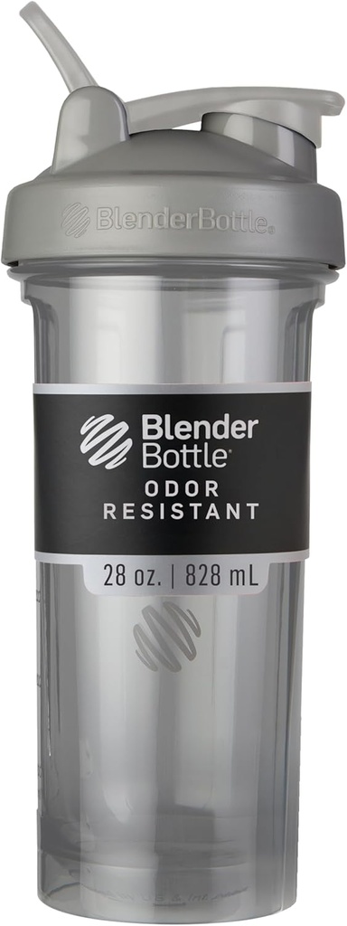 BlenderBottle Shaker flaske Pro-serien Perfekt for proteinshake og pre trening, 28-Ounce, røyk grå