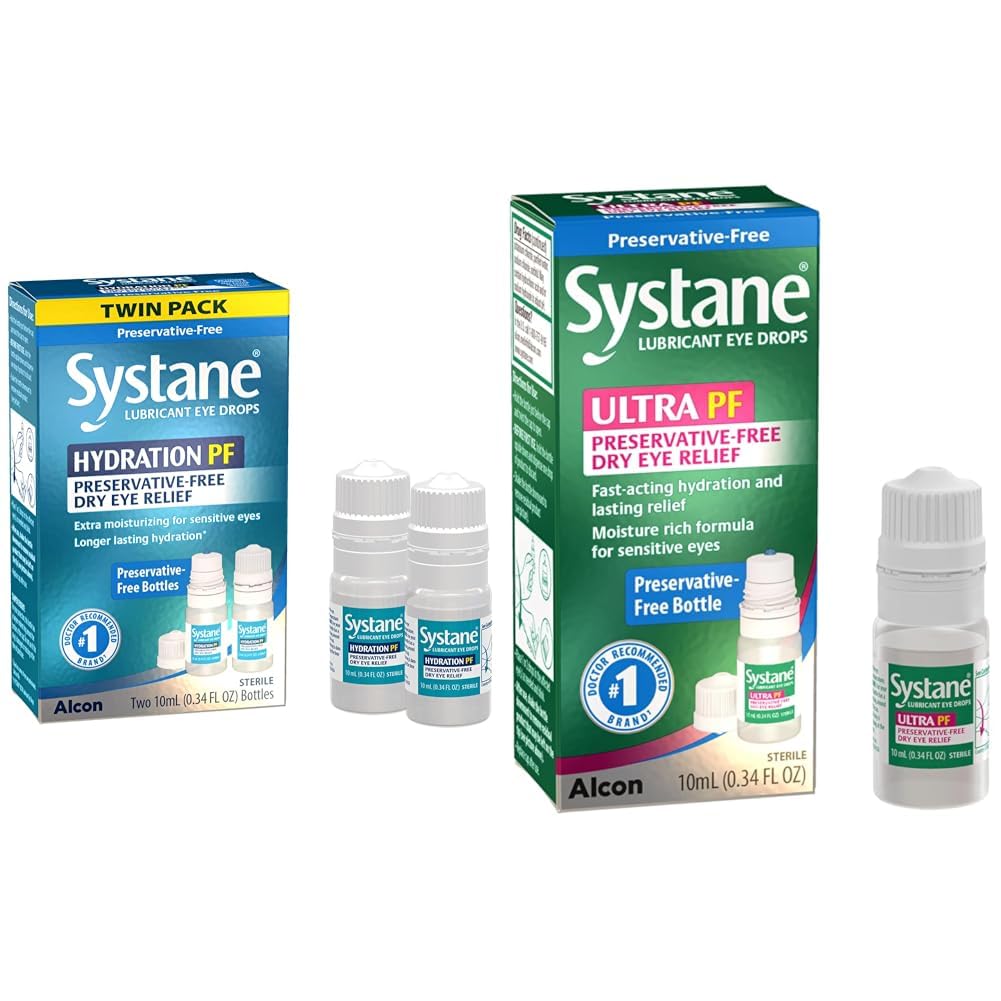 Systane Hydration Multi-Dose & Ultra PF Preservativ-fri øyedråper Twin Pack (2x10ml) & 10ml Bundle