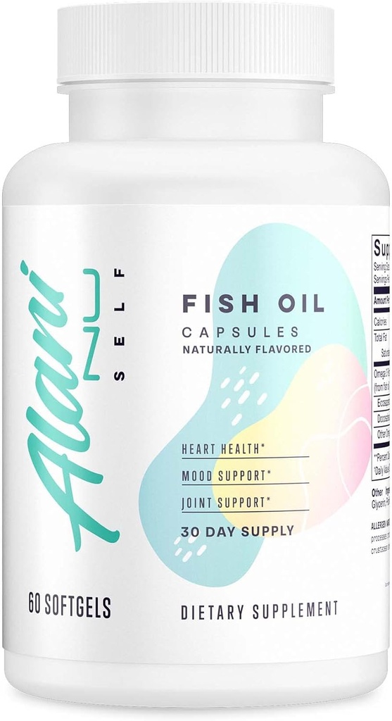 Alani Nu Omega 3 Fiskeolje, 1500MG, 800mg EPA, 600mg DHA, Glutenfri, (60 Softgels) 30 Services