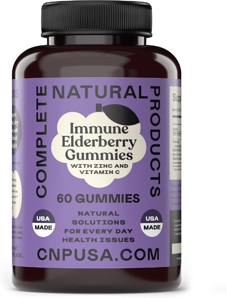 Olderberry Gummies - 60 Grev naturlig med sink, vitamin C, & eldrebær (Sambucas)