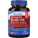 Krill Olje 1000 mg Softgels, Krill Olje Omega-3s, EPA, DHA, Astaxanthin & Fosfolipider, 60 greve (pakke av 1), Ikke-GMO, Ingen Gluten, laget i USA