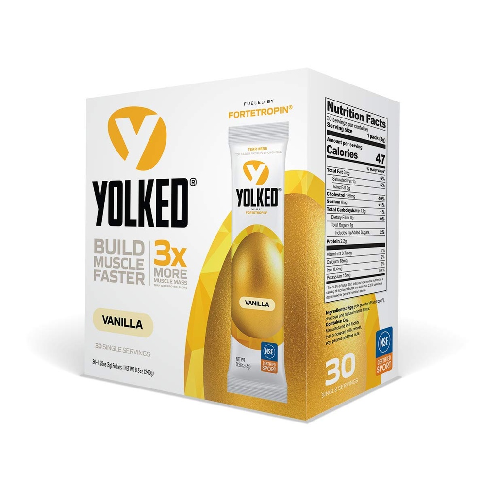 YOLKED - NSF-sertifisert muskelbyggingstillegg - Hjelp med å øke lean muskel, redusere muskeltap og forbedre gjenoppretting med fortetropin, 30 serveringer
