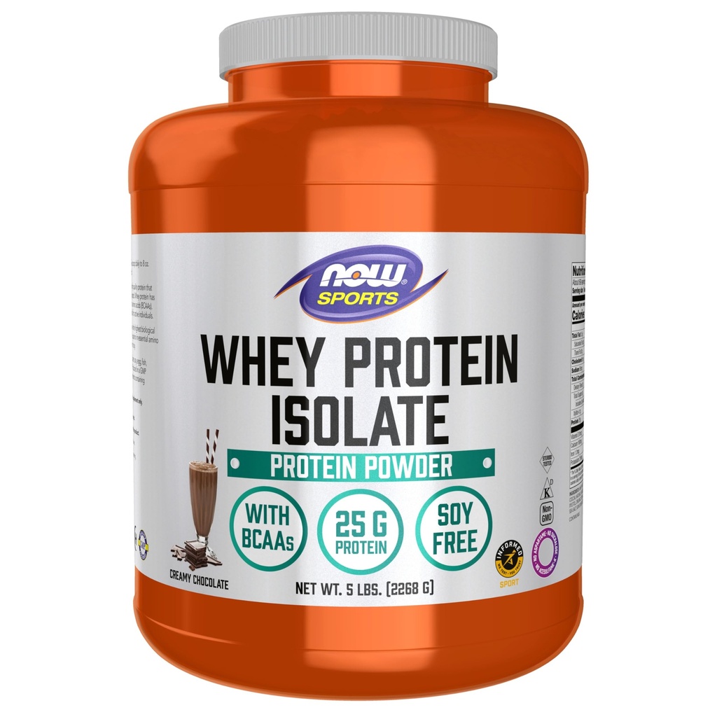 NÅ Mat Sport Ernæring, Whey Protein Isolate, 25 G Med BCAA, Kremet sjokoladepulver, 5-Pund