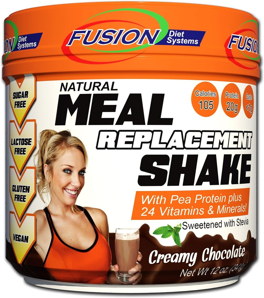 Fusion Plant Basert Vegansk Måltid Erstatning Protein pulver - Kremet sjokolade Flavor, Best ren rå Raw Complete Sports Performance Shake, Glutenfri, Sukkerfri, 10 Services, by Fusion Diet Systems
