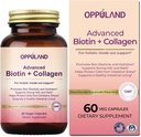 Biotin og collagen kosttilskudd-biotin 5000 mcg + kollagen for kvinner-støtter Sterkt hår, Nails og sunn hud-60 Veggie kapsler