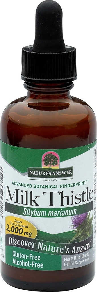 Naturens svar Melk Thistle ekstrakt | Fremmer sunn leverfunksjon | rengjøring og detox Supplement | Ikke-GMO, Kosher Certified & Glutenfri 1oz (2 pakke)