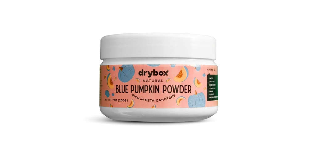 Drybox Jarrahdale Blå Pumpkin Powder, Pumpkin Spice Latte og Pumpkin Pie, Stor kilde til Beta Caroten og vitamin A, 7 Ounces (200 gram)