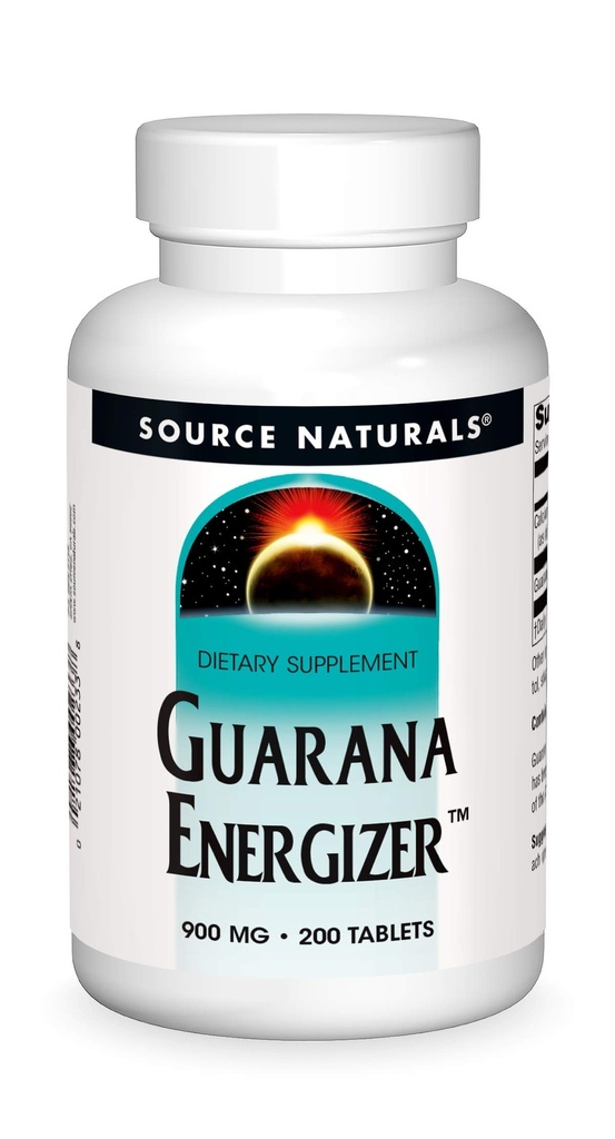 Kilde Naturals Guarana Energizer 900 mg Caffien og energi - 200 tabletter