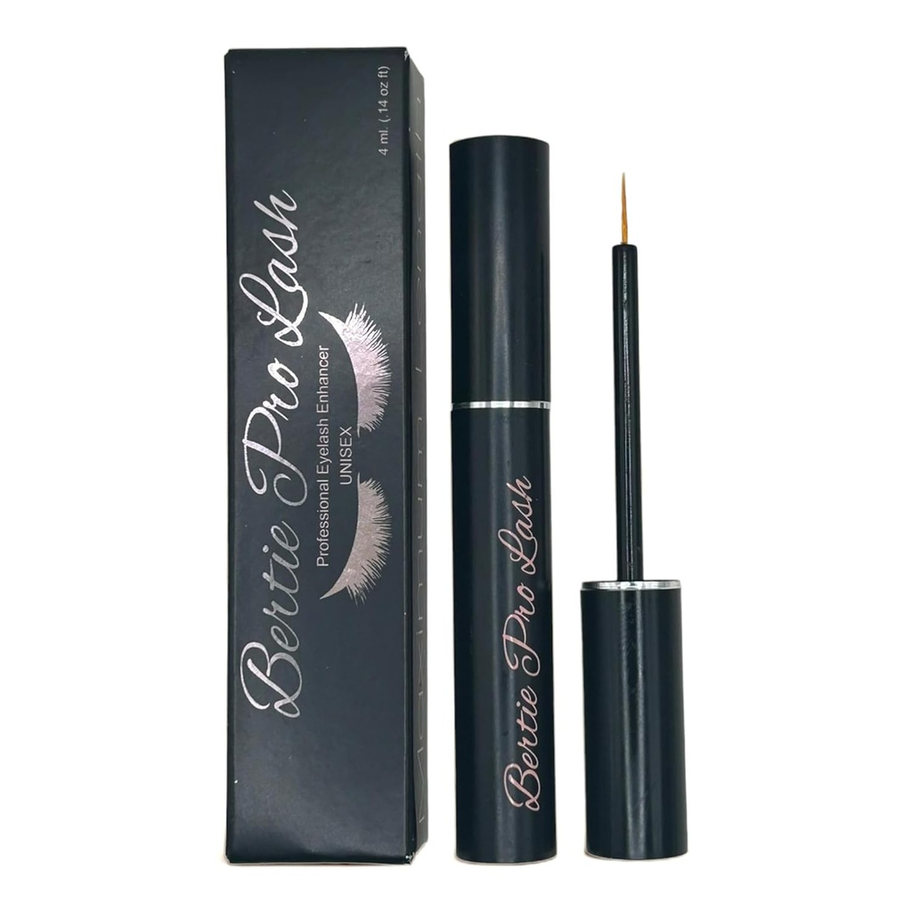 Bertie Pro Lash Enhancing Eyelash og Eyebrrow Growth Hair Serum (4 ml) Premium Make Up Vegan & Cruelty-Free behandling for naturlige visker, utvidelser og øyenbryn.