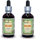 Noni (Morinda Citrofol) Glyceritt, økologisk tørkede frukter alkoholfri flytende ekstrakt (merkenavn: HerbalTerra, stolt laget i USA) 2x2 fl.oz (2x60 ml)