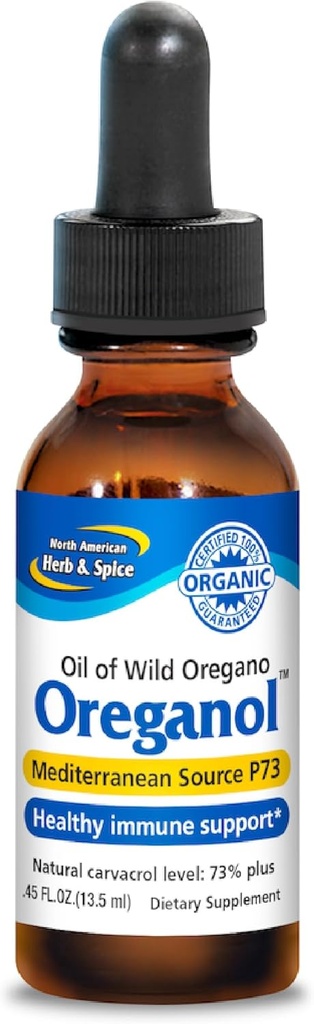 NORTH AMERIKAN HERB & SPICE Oreganol - 0.45 fl. oz. - Unprocessed, Wild, Organic Oregano Oregano Oil - Middelhavet Kilde P73 - Ikke-GMO - 194 Services