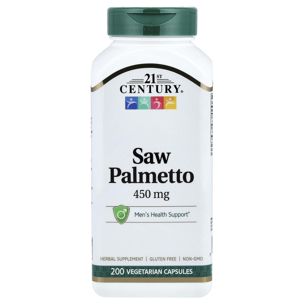 21st Century Saw Palmetto, 450 mg, 200 vegetariske kapsler