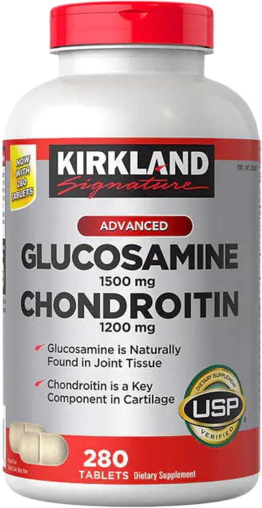 Kirkland Signatur Glukosamin & Chondroitin, 280 tabletter
