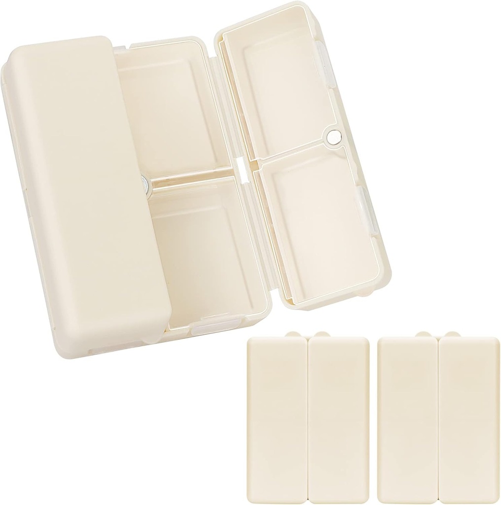 FYY Daily Pill Organizer, 2 stk 7 sammenligninger bærbare piller saken reisepill organisator,[Folding Design] Pill boks for å rense lomme til å holde vitaminer, Cod Liver Oil,Supplements og medisinering-hvitt