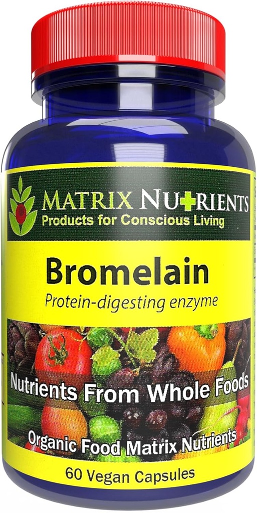 BROMELAIN - høy Potent, 100% organisk, proteindigesterende enzyme! Forbedre digestion - Vegansk kapsler (60ct)