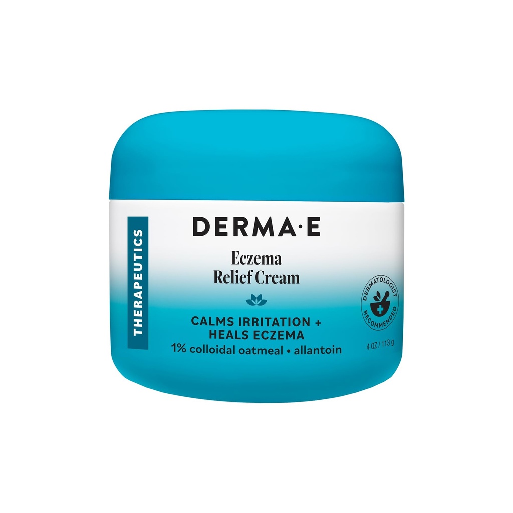 Derma E Eczema Relief Cream - All naturlig kløe Relief - Soothing, Relieves Flaky, Scaly og tørr hud - Antioksidant-Rich Topical Eczema og Psoriasis Cream, 4oz