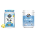 Livshage Vegansk Protein pulver - Rå Organisk Måltid erstatningsshakes - Vanilla - Era Protein & Grass Fed Collage Peptides pulver - Uflavorert kollagen pulver for kvinner Håret Nagler Joints