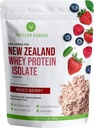 Antler Farms - 100% Grass Fed New Zealand Whey Protein Isolate, Blandet Berry Flavor, 30 Serveringer, 2 lbs - Delicious, Kald prosessert, Raskt absorbert, Keto Vennlig, NO-Hormoner, NO-GMOs