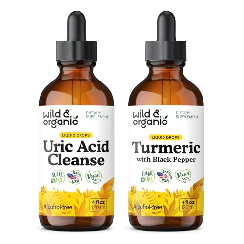 Wild & Organic Uric Acid Cleanse Tinktur 4 fl oz & gurkemeie tinktur 4 fl oz