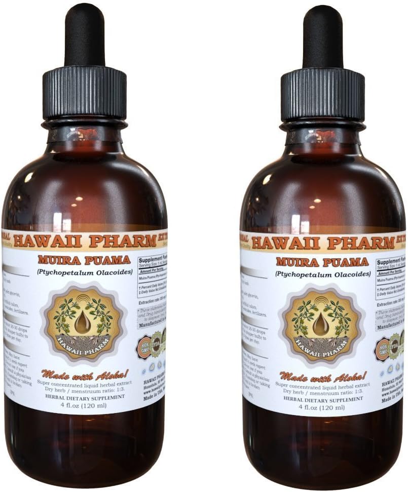 Muira Puama flytende ekstrakt, organisk Muira Puama (Ptychopetalum Olacoides) Tinkture Supplement 2x2 oz