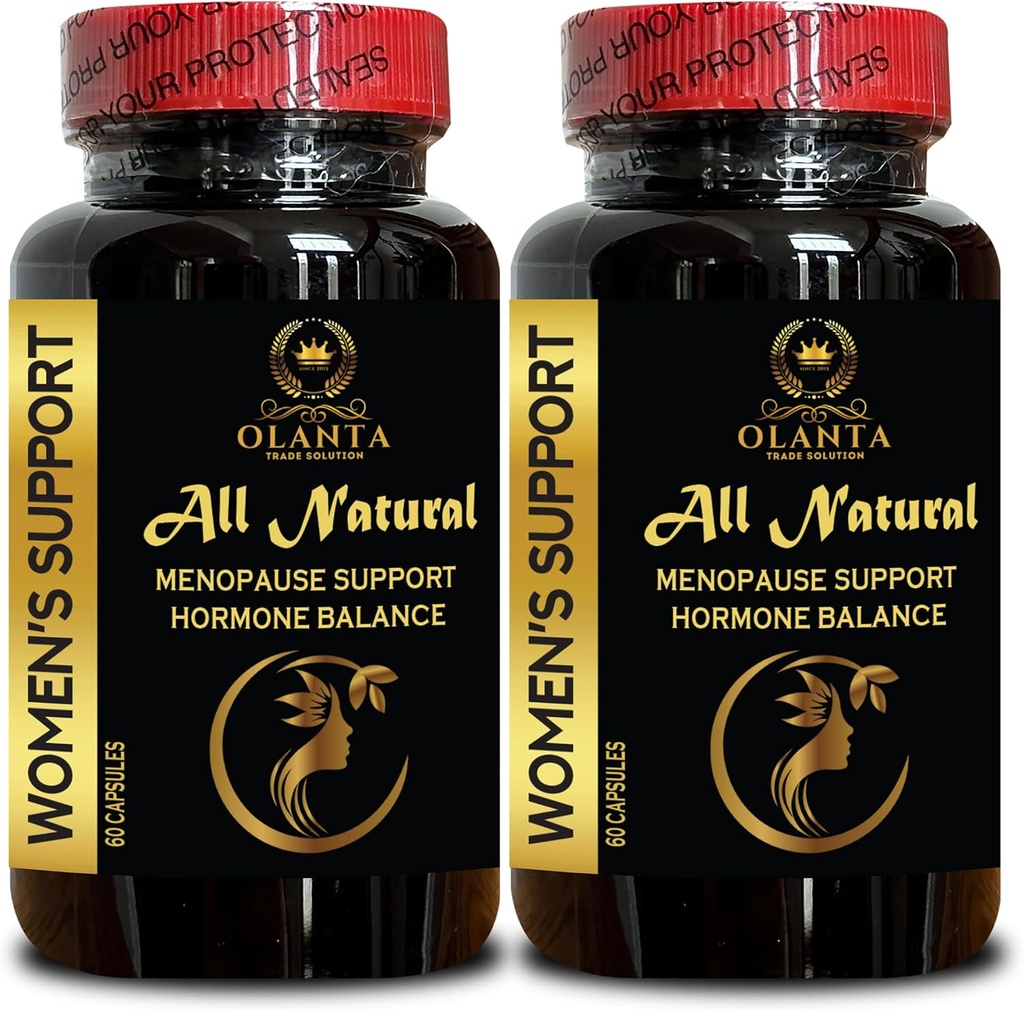MENOPAUSE SUPPORT SUPPORT Supplement - ren Menopause Supplements for kvinner, svart cohosh for Menopause Hot Flashes, Herbal Menopause Ease for kvinner for nattsweats - 2 flasker 120 kapsler