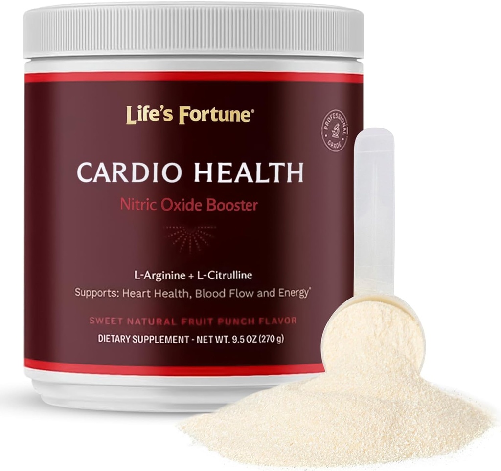 Life's Fortune 5000mg L- Arginin Supplement pulver & 1000mg L-Citrullin, høy potens Nitric Oxide Helse Booster, Endurance, Trening ytelse, naturlig frukt Punch Flavor (20 serveringer)