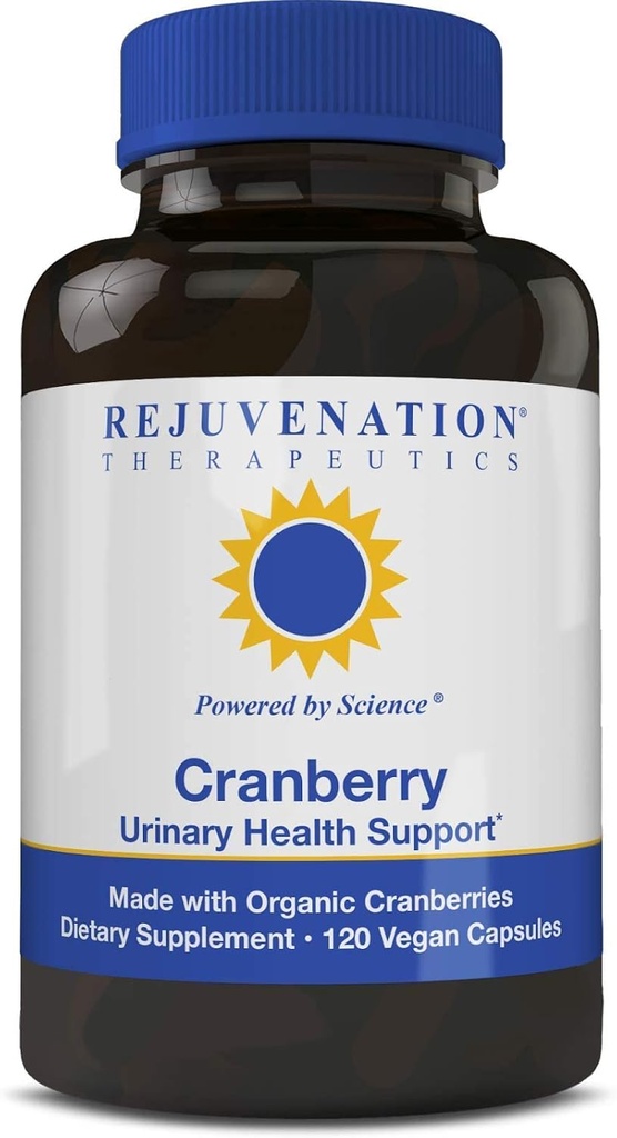 Rejuvenasjon Therapeutics Organic Cranberry 160:1 Ekstrakt (45 mg PAC = 40 000 mg fersk tranebær) - Den mest Potent Cranberry Extract (120 veganske kapsler, sukker-fri, soya-fri)